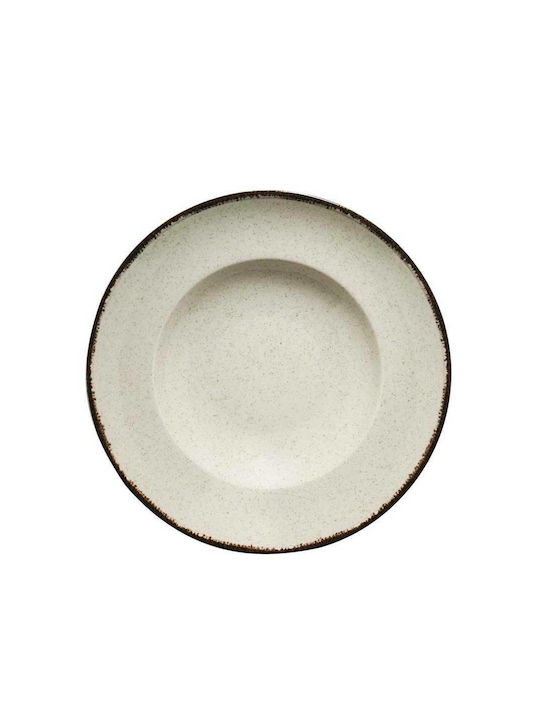 Kutahya Porselen Plate Pasta Porcelain Cinnamon with Diameter 27cm 1pcs