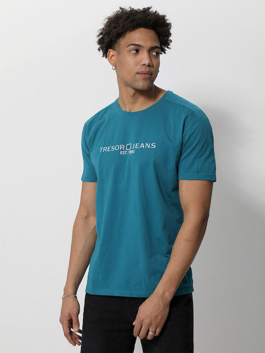 Tresor Ανδρικό T-shirt Πετρόλ με Λογότυπο