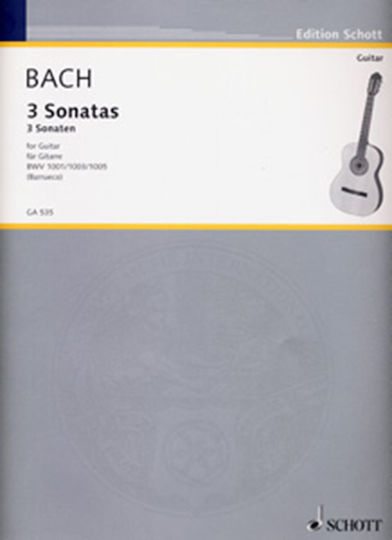 Schott Sohne Bach J.S 3 Sonatas BWV 1001 1003 1005 за Китара / Струнни инструменти
