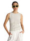 Ale - The Non Usual Casual Women's Summer Blouse Sleeveless Striped White