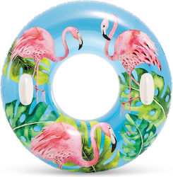 Bestway Tropical Inflatable Floating Ring Flamingo with Handles Turquoise 97cm