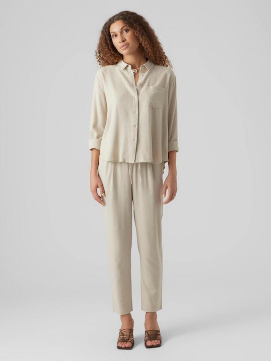 Vero Moda Γυναικείο Υφασμάτινο Παντελόνι Silver...