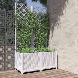vidaXL Planter Box Plastic Alb vidaXL Planter Box Plastic Alb