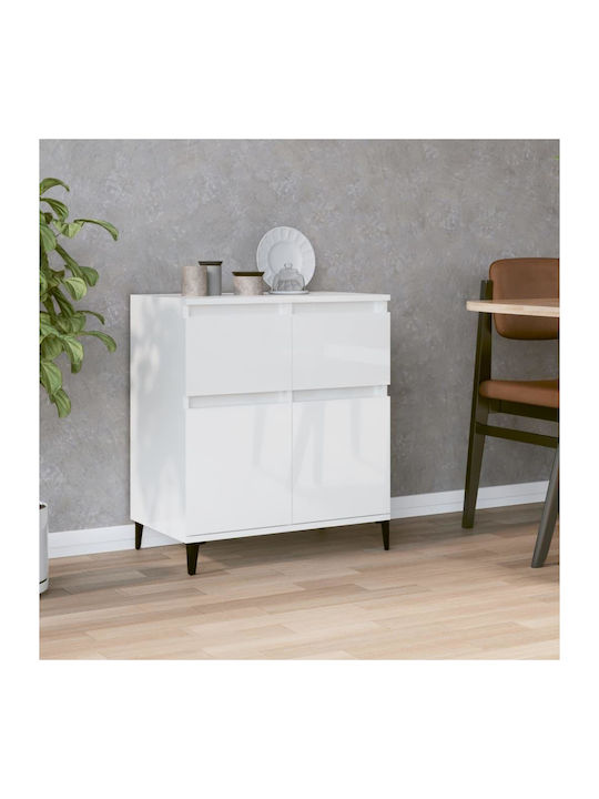 Metallic Buffet with Drawers White L60xW35xH70cm