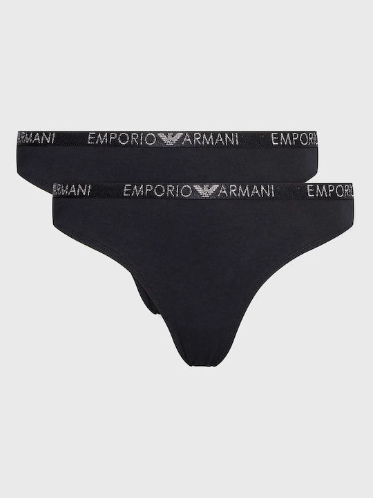 Βαμβακερά Women's String 2Pack Black