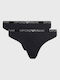 Βαμβακερά Women's String 2Pack Black