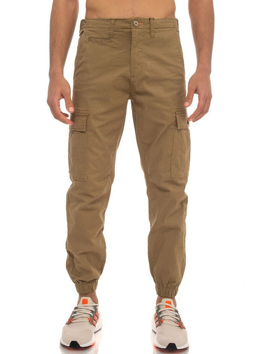 Trousers Cargo Elastic Tabac Brown