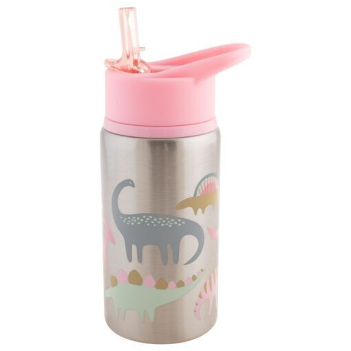 Stephen Joseph Kids Stainless Steel Water Bottle with Straw Pink 532ml  SJ117559A