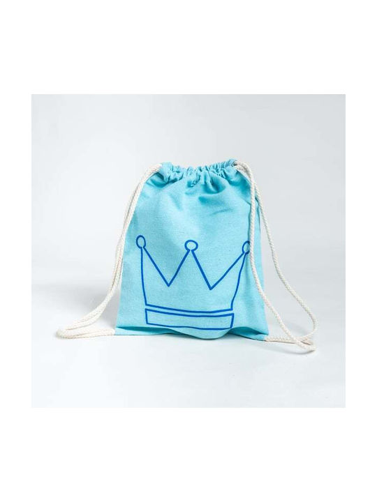 FABRIC BACKPACK BAG 25X30CM CORONA (BLUE)