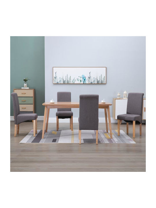 Scaune Sala de mese cu tapiserie textilă Gri 4buc 42x55x96buc
