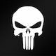 Stickers Punisher 12 x 8cm for Car Trunk in White Color 1pcs