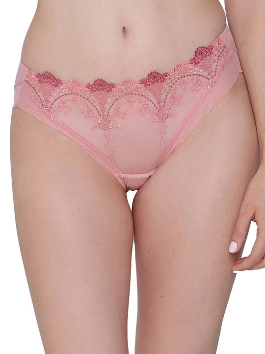 Luna Women's Slip with Lace Pink