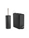 Vesta Metallic Toilet Brush and Basket Set Soft Close 5lt Black