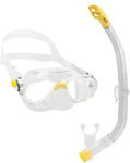 CressiSub Kids' Silicone Diving Mask Set with Respirator Clear/Yellow