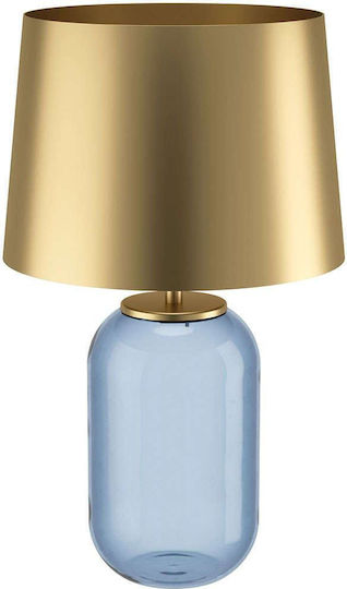 Eglo Cuite Metal Table Lamp for Socket E27 with Gold Shade and Blue Base