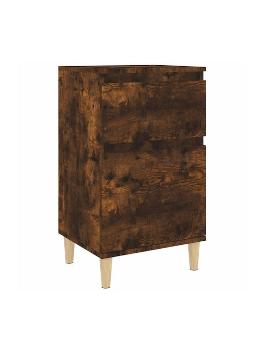 Wooden Bedside Table Καπνιστή Δρυς 40x35x70cm