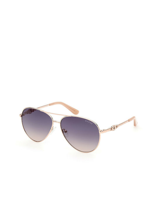 Guess Women's Sunglasses with Rose Gold Metal F...