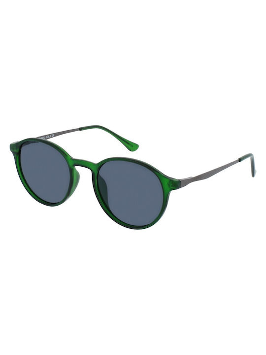 Silac Sunglasses with Green Plastic Frame and Blue Lens 8913