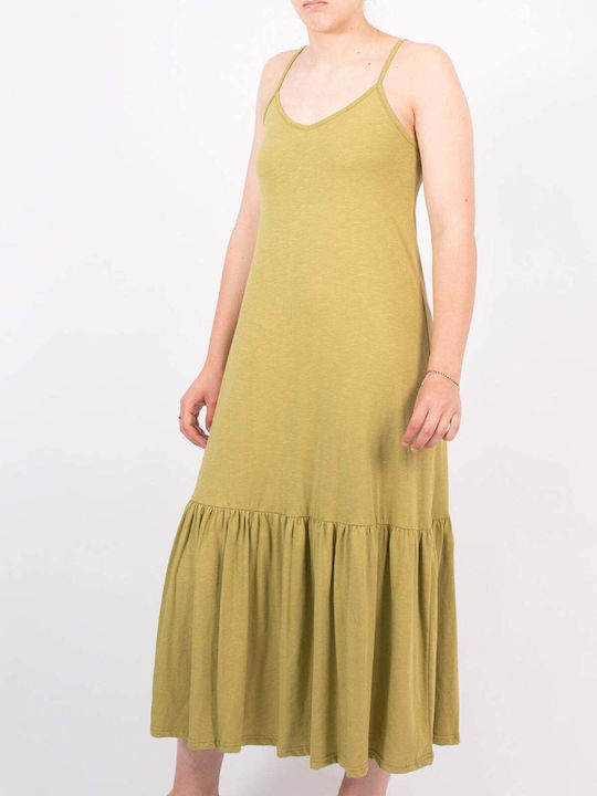 Maxi Dress With Olive Green Volley Dress