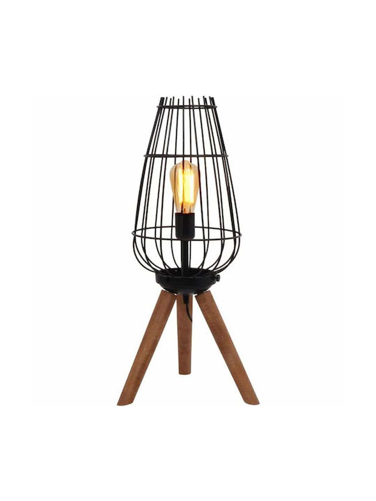 Fylliana Cresset Tischlampe Dekorative Lampe mit Fassung für Lampe E27 Schwarz