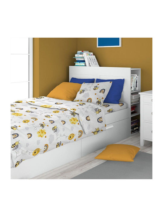 Dimcol Honey Bee 545 Детска калъфка за възглавница от 100% памук Жълт 35x45см.
