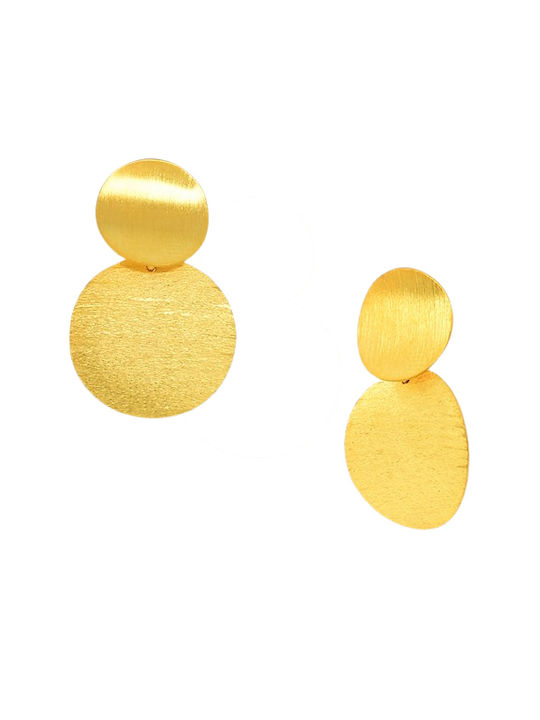 Gold handmade earrings circles K14