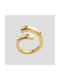 Silver ring with gold-plated twist