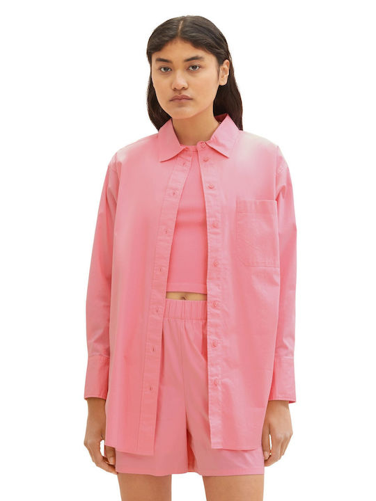 Tom Tailor Women's Long Sleeve Shirt Pink