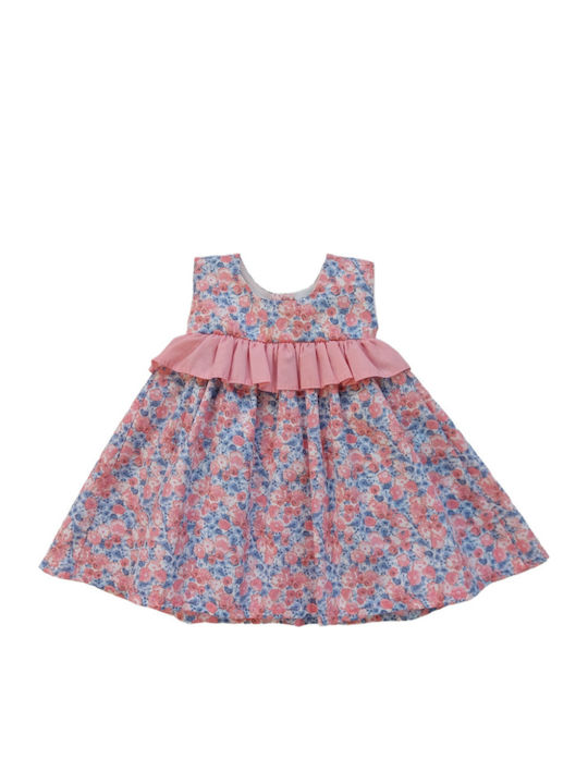 Rochie De Fete Fără Mâneci Floral Set Cu Chilot Roz