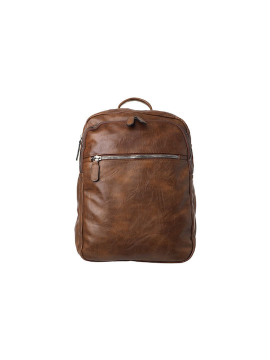 Men's synthetic backpack backpack brown color