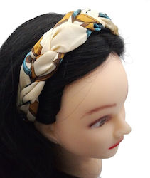 Hair Headband Braided Beige Print