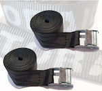 Straps 2,5m. x 25 mm black with logo (set of 2 pieces)