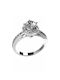 18K white gold solitaire ring with diamond 0.50ct VVS2 E