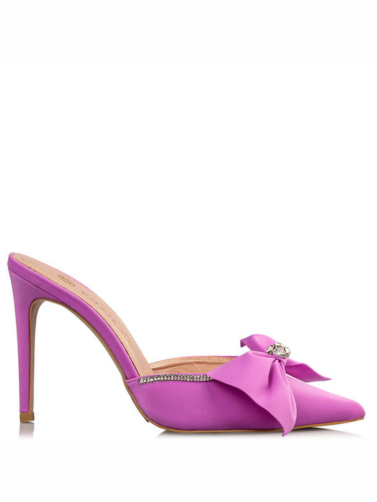 Envie Shoes Chunky Heel Mules Purple