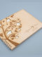 Lifelikes Carte de dorințe de nuntă - Copac de viață cu inimioare și păsări din lemn