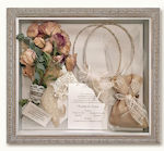 carved white-gold wall-mounted souvenir wreath-case 36x46 with 4cm depth