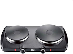 EDM Grupo 07659 Countertop Burner Emaille Double Schwarz