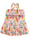 Children's Dress Sleeveless Linen Floral Multicolour