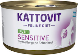 Kattovit Feline Diet Sensitive Wet Food for Adult Cats Hypoallergenic In Can with Turkey 1pc 85gr