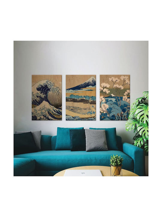 Ango Hokusai Πίνακας Ξύλινος 67x47cm