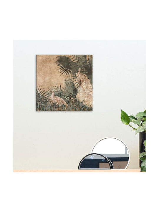 Ango Tropical Peacocks Πίνακας Ξύλινος 29x29cm