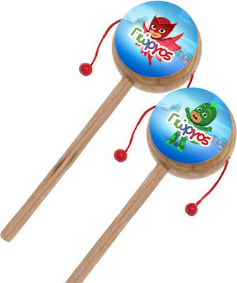 Wooden Drum with PJ Masks name