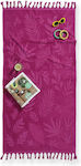 Nef-Nef Tropicana Beach Towel Cotton Mauve with Fringes 160x80cm.