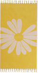 Nef-Nef Daisy Style Πετσέτα Θαλάσσης με Κρόσσια Κίτρινη 160x80εκ.