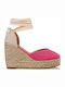 Damenplattformen im Espadrilles-Stil Fuchsie