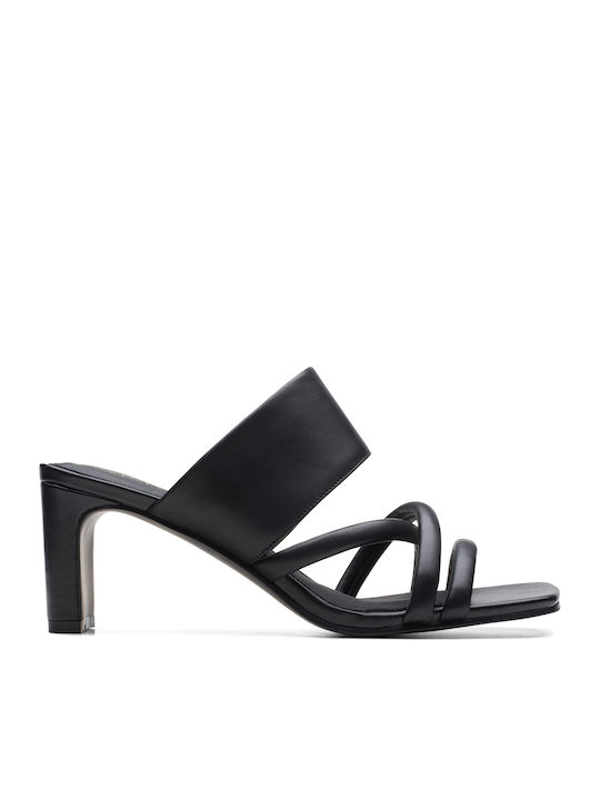 Clarks Seren65 Mule Leather Sandals Black