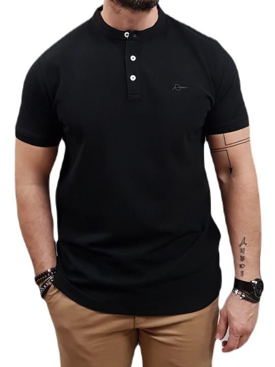 Rebase RPS.200 Men's Short Sleeve Blouse with Buttons Black