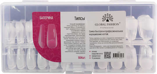 Global Fashion Tips Νυχιών Διάφανα 504τμχ 79568