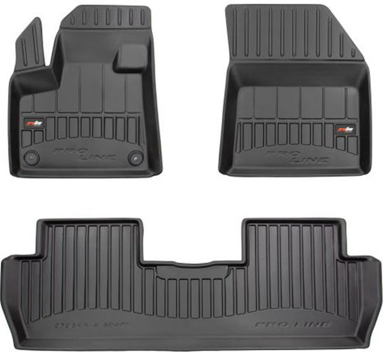 Frogum Satz Vorder- und Hintermatten Wannenartig 4Stück aus Gummi für Peugeot 5008 2017 Schwarz