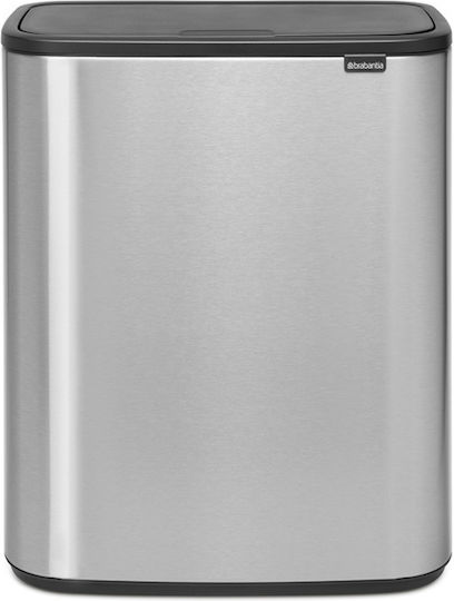 Brabantia Brabantia Recycling Mülleimer aus Inox Push Silbern 60lt
